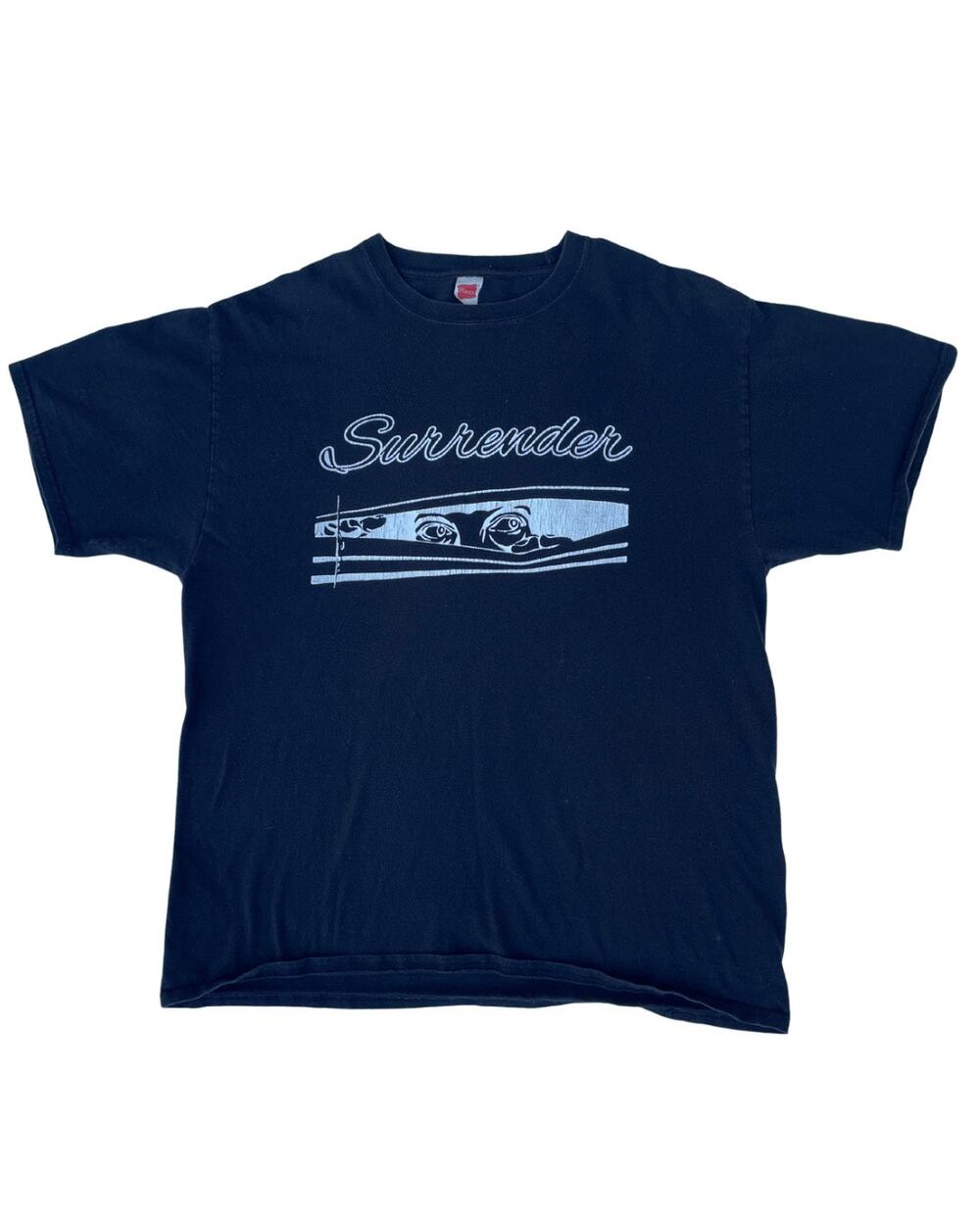 Cleanlyfe Surrender Graphic T-Shirt Black White Eyes Front Back Hanes